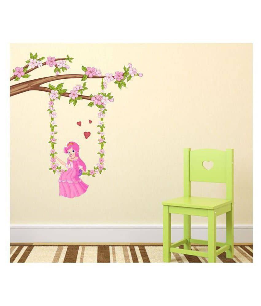 Wallzone Barbie Doll Cartoon Characters Sticker ( 100 x 90 cms )
