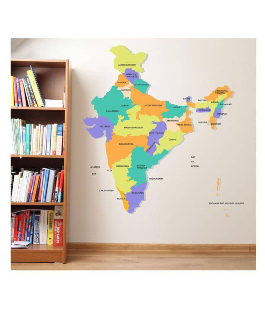Wallzone India Flag Alphabet Sticker ( 100 x 95 cms )