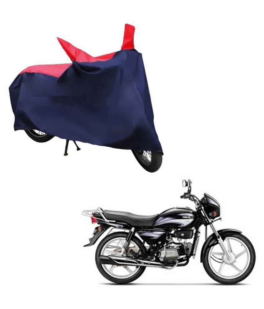 AutoRetail Dust Proof Two Wheeler Polyster Cover for Hero Splendor Plus (Mirror Pocket, Red and Blue Color) AutoRetail Dust Proof Two Wheeler Polyster Cover for Hero Splendor Plus (Mirror Pocket, Red and Blue Color)