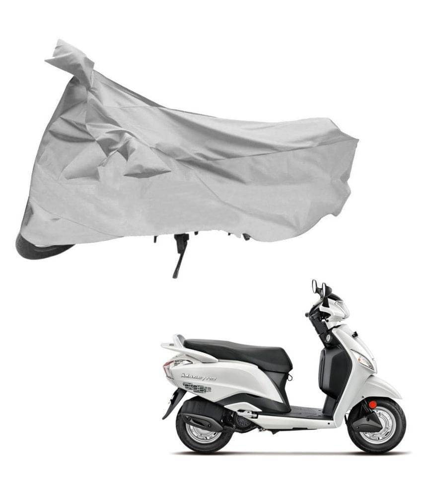     			AutoRetail Dust Proof Two Wheeler Polyster Cover for Hero Maestro (Mirror Pocket, Silver Color)