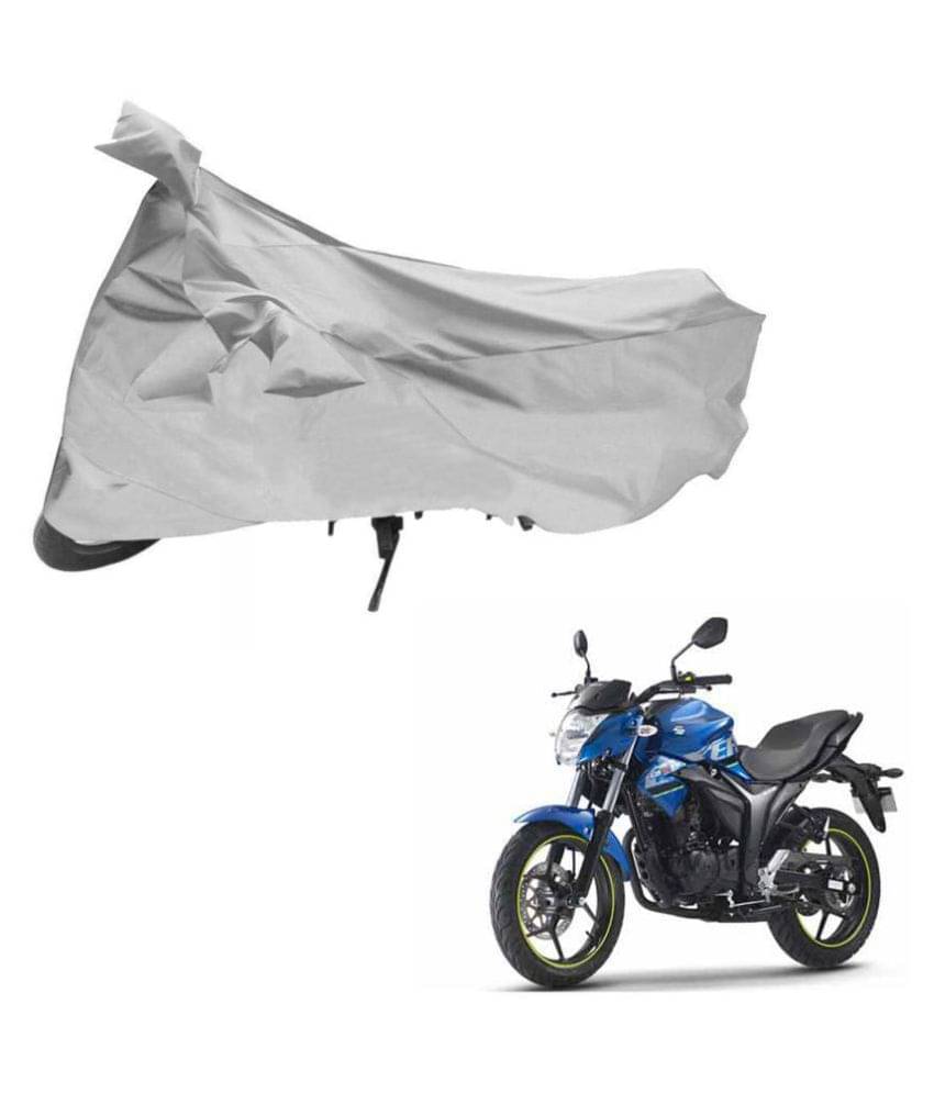 AutoRetail Dust Proof Two Wheeler Polyster Cover for Suzuki Gixxer (Mirror Pocket, Silver Color) AutoRetail Dust Proof Two Wheeler Polyster Cover for Suzuki Gixxer (Mirror Pocket, Silver Color)