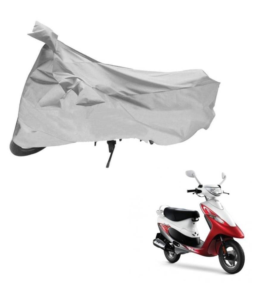 AutoRetail Dust Proof Two Wheeler Polyster Cover for TVS Scooty Pep + (Mirror Pocket, Silver Color) AutoRetail Dust Proof Two Wheeler Polyster Cover for TVS Scooty Pep + (Mirror Pocket, Silver Color)