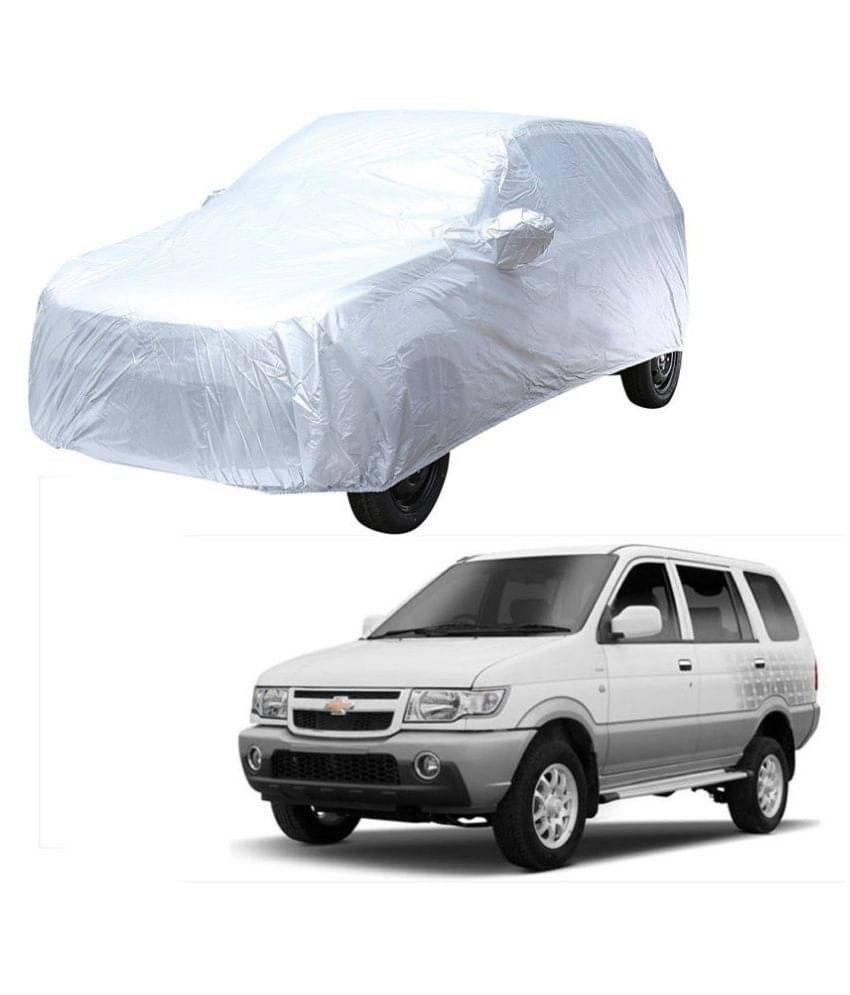     			Autoretail Silver Color Dust Proof Car Body Polyster Cover With Mirror Pocket Polyster For Chevrolet Tavera