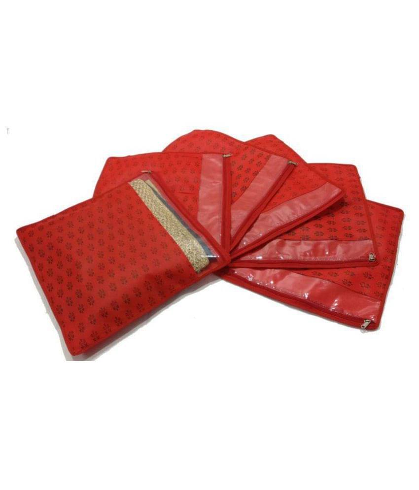 PrettyKrafts Saree Cover Set of 6 Designer Prints with Transparent Window PrettyKrafts Saree Cover Set of 6 Designer Prints with Transparent Window