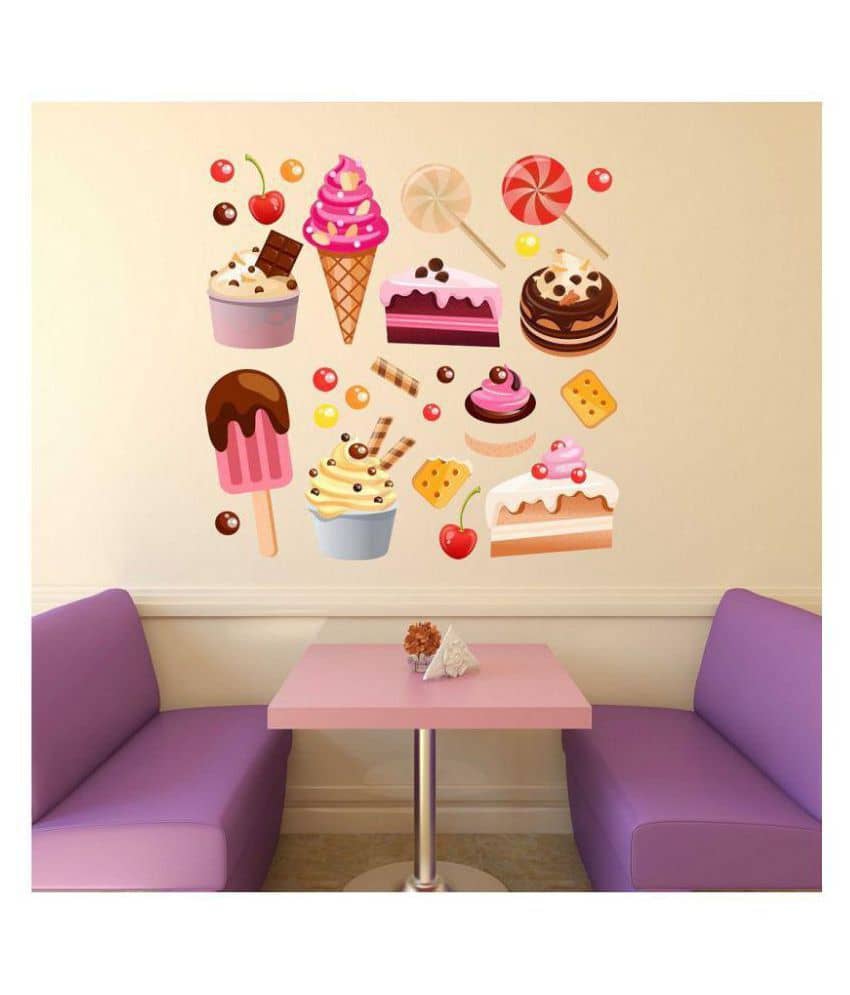 Wallzone Ice Creams Foods & Beverages Sticker ( 55 x 55 cms )