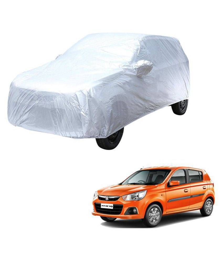 Autoretail Silver Color Car Cover With Mirror Pocket Polyster For Maruti Suzuki Alto K10     			Autoretail Silver Color Car Cover With Mirror Pocket Polyster For Maruti Suzuki Alto K10