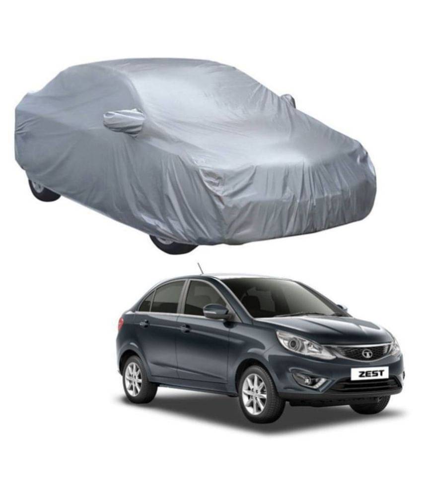 Autoretail Silver Color Dust Proof Car Body Polyster Cover With Mirror Pocket Polyster For Tata Zest Autoretail Silver Color Dust Proof Car Body Polyster Cover With Mirror Pocket Polyster For Tata Zest