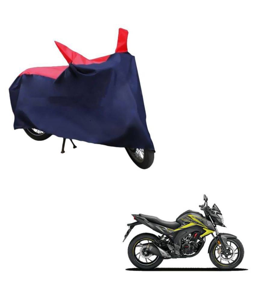 AutoRetail Dust Proo.f Two Wheeler Polyster Cover for Honda CB Hornet 160R (Mirror Pocket, Red and Blue Color) AutoRetail Dust Proo.f Two Wheeler Polyster Cover for Honda CB Hornet 160R (Mirror Pocket, Red and Blue Color)