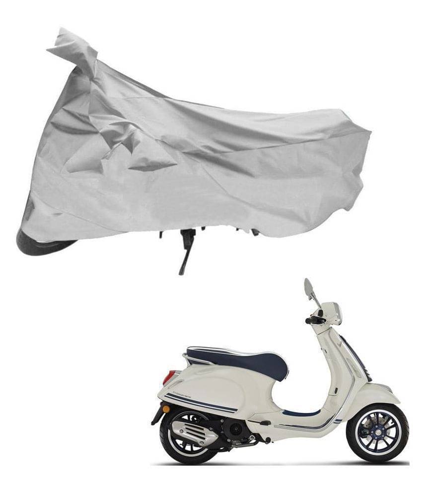 AutoRetail Dust Proof Two Wheeler Polyster Cover for Piaggio Vespa (Mirror Pocket, Silver Color) AutoRetail Dust Proof Two Wheeler Polyster Cover for Piaggio Vespa (Mirror Pocket, Silver Color)