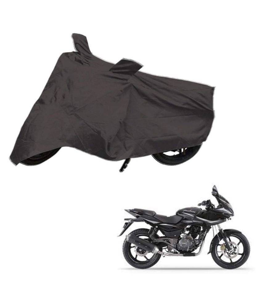     			AutoRetail Dust Proof Two Wheeler Polyster Cover for Bajaj Pulsar 200 NS (Mirror Pocket, Grey Color)