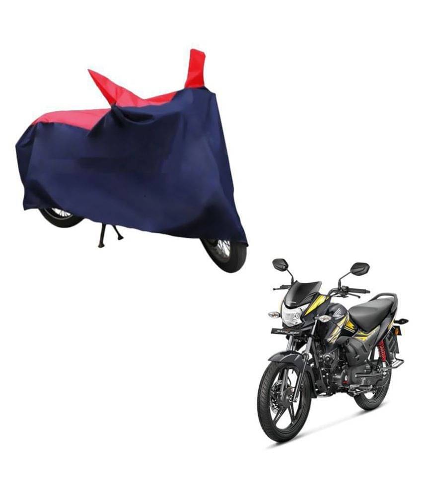     			AutoRetail Dust Proof Two Wheeler Polyster Cover for Honda CB Shine SP (Mirror Pocket, Red and Blue Color)