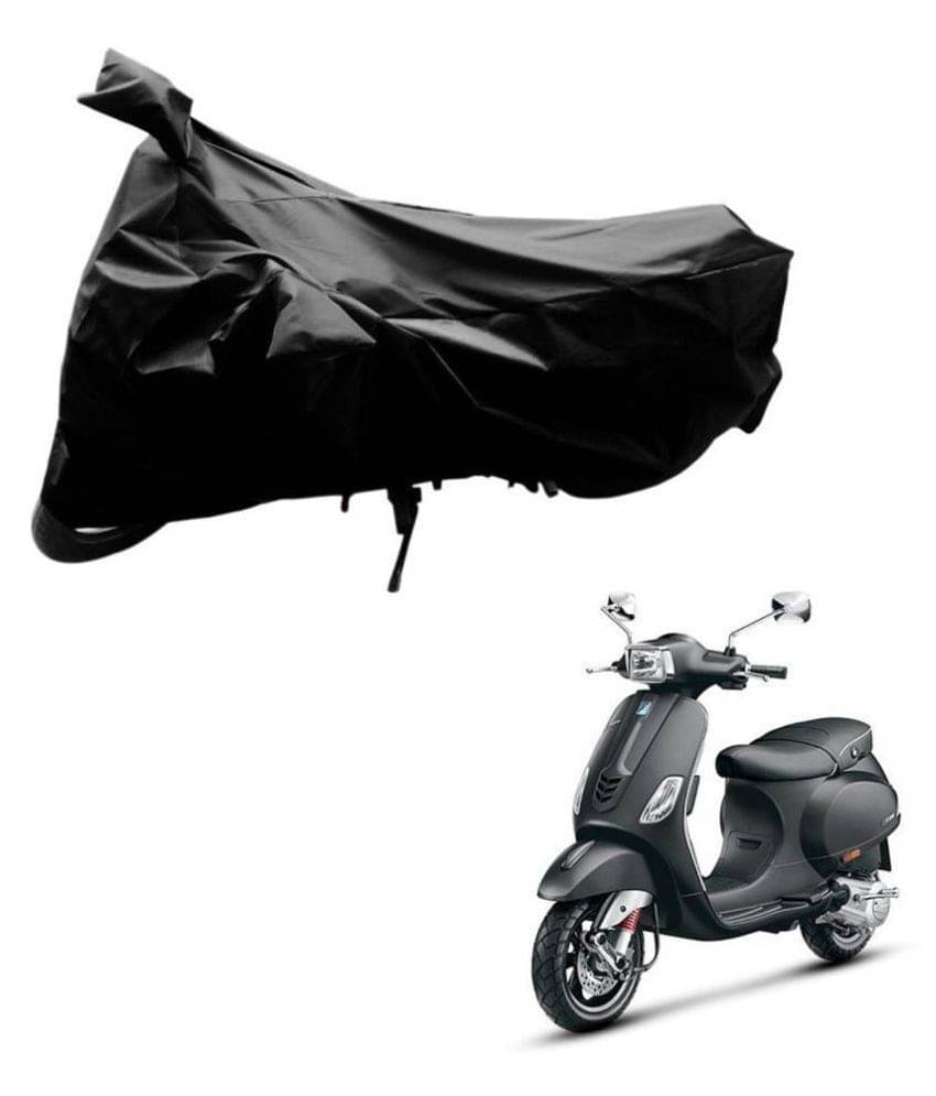 AutoRetail Dust Proof Two Wheeler Polyster Cover for Piaggio Vespa VX (Mirror Pocket, Black Color) AutoRetail Dust Proof Two Wheeler Polyster Cover for Piaggio Vespa VX (Mirror Pocket, Black Color)