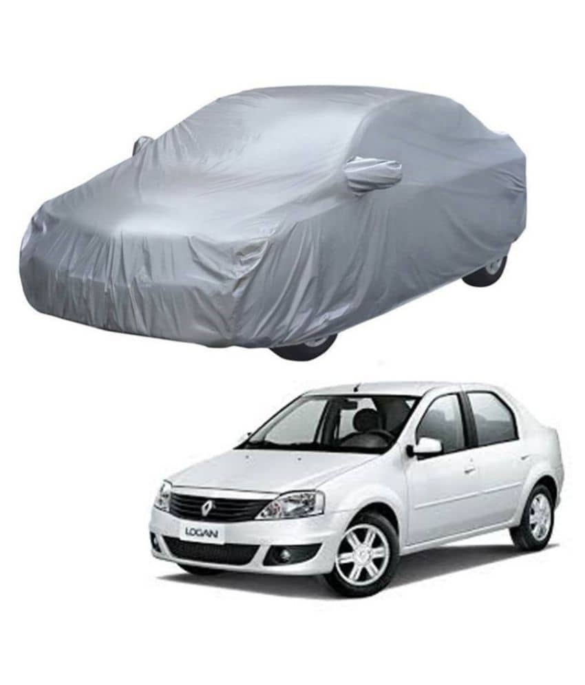 Autoretail Silver Color Dust Proof Car Body Polyster Cover With Mirror Pocket Polyster For Mahindra Logan