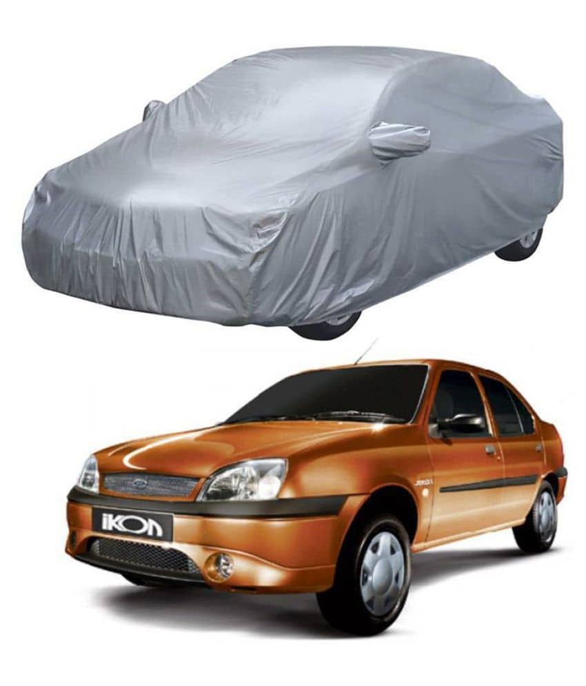 Autoretail Silver Color Dust Proof Car Body Polyster Cover With Mirror Pocket Polyster For Ford Ikon