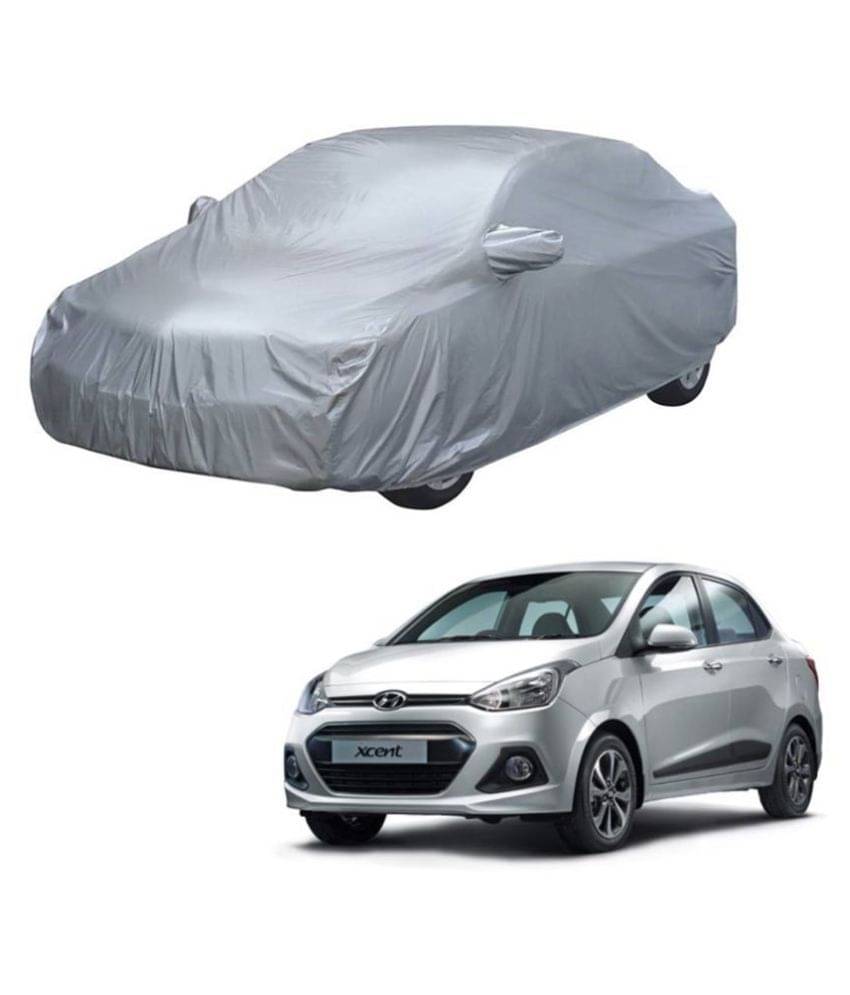     			Autoretail Silver Color Dust Proof Car Body Polyster Cover With Mirror Pocket Polyster For Hyundai Xcent