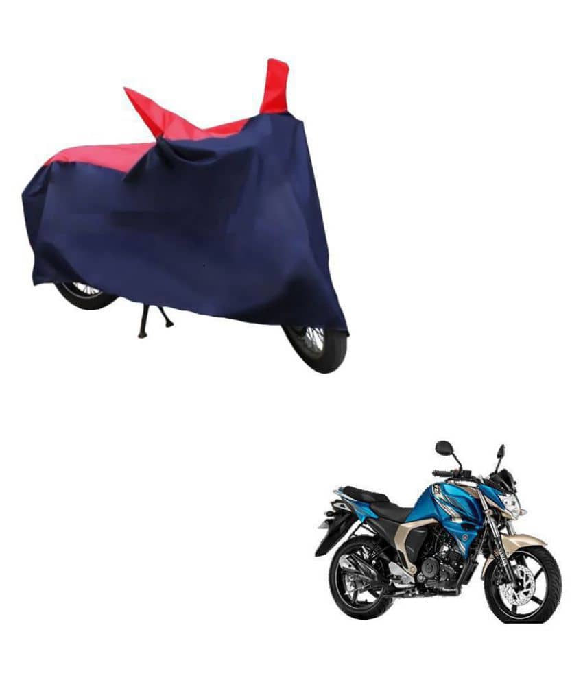 AutoRetail Dust Proof Two Wheeler Polyster Cover for Yamaha FZ S Ver 2.0 (Mirror Pocket, Red and Blue Color)