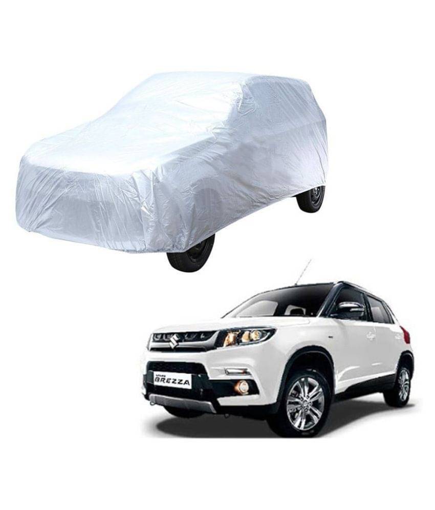 Autoretail Silver Color. Dust Proof Car Body Polyster Cover Without Mirror Pocket Polyster For Maruti Suzuki Vitara Brezza Autoretail Silver Color. Dust Proof Car Body Polyster Cover Without Mirror Pocket Polyster For Maruti Suzuki Vitara Brezza