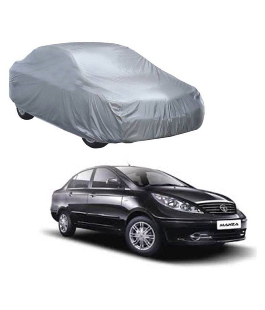     			Autoretail Silver Color Dust Proof Car Body Polyster Cover Without Mirror Pocket Polyster For Tata Manza