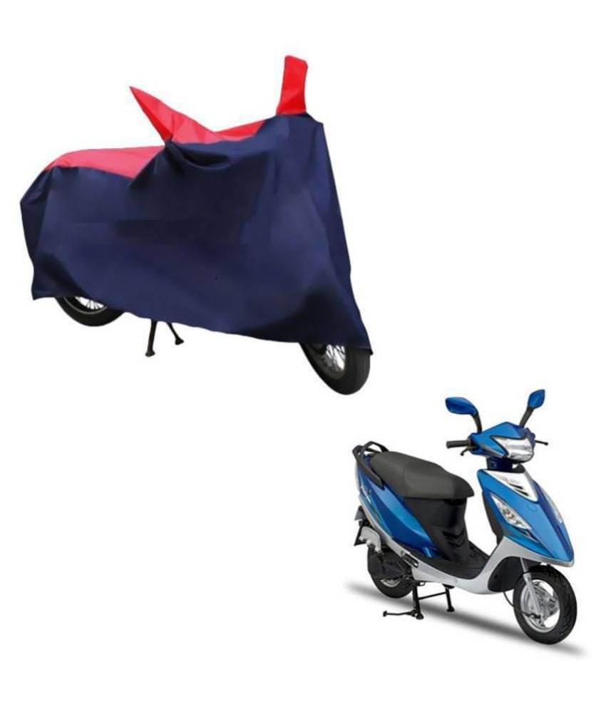     			AutoRetail Dust Proof Two Wheeler Polyster Cover for TVS Streak (Mirror Pocket, Red and Blue Color)