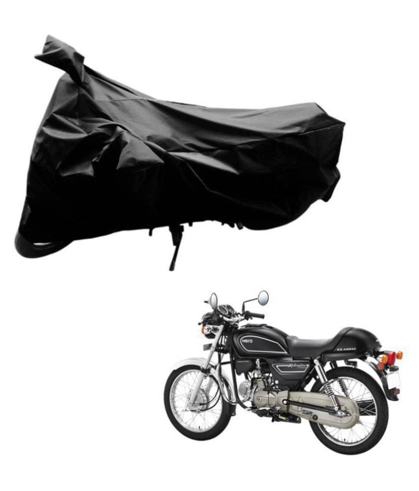     			AutoRetail Dust Proof Two Wheeler Polyster Cover for Hero Splendor Pro Classic (Mirror Pocket, Black Color)