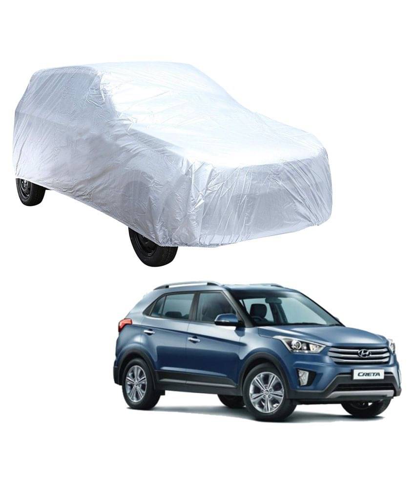 Autoretail Silver Color Dust Proof Car Body Polyster Cover Without Mirror Pocket Polyster For Hyundai Creta Autoretail Silver Color Dust Proof Car Body Polyster Cover Without Mirror Pocket Polyster For Hyundai Creta