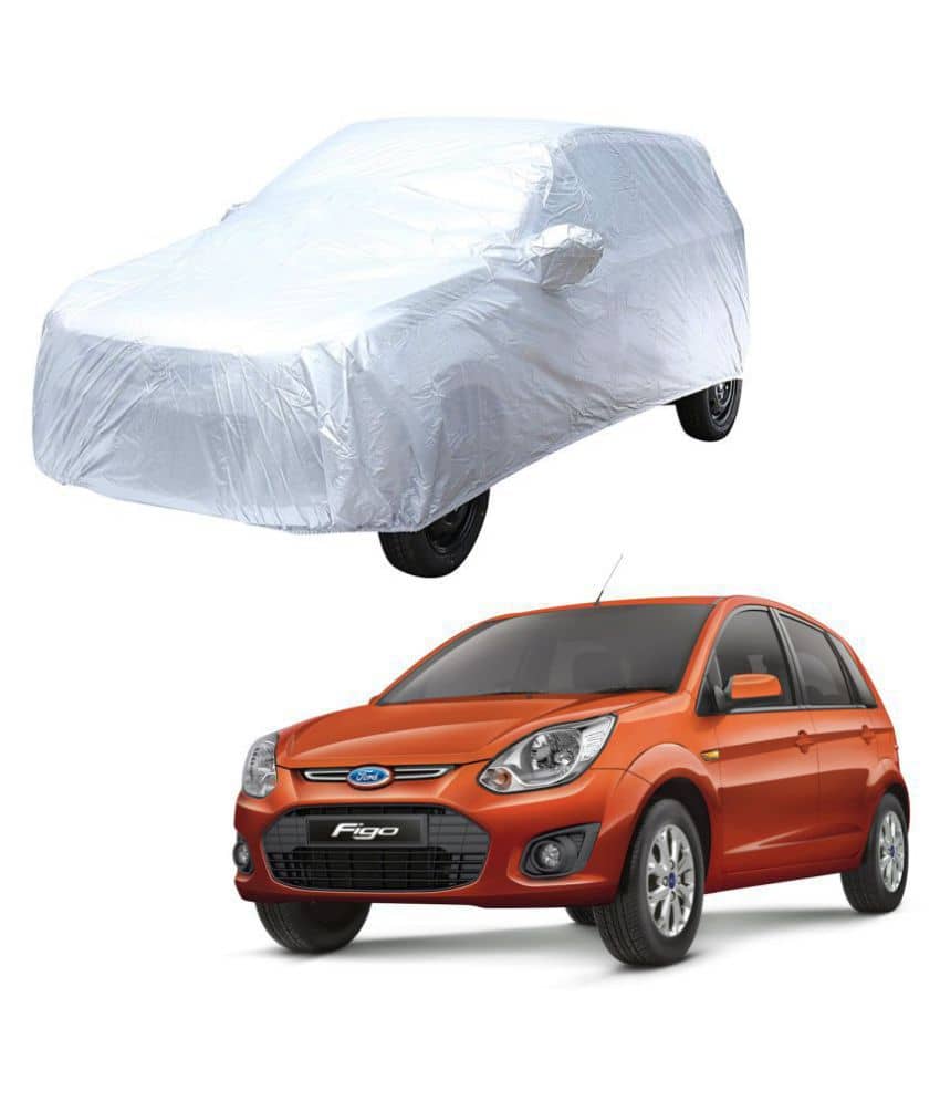 Autoretail Silver Color Dust Proof Car Body Polyster Cover With Mirror Pocket Polyster For Ford Figo