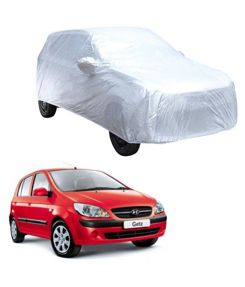 Autoretail Silver Color Dust Proof Car Body Polyster Cover With Mirror Pocket Polyster For Hyundai Getz [2004-2007]