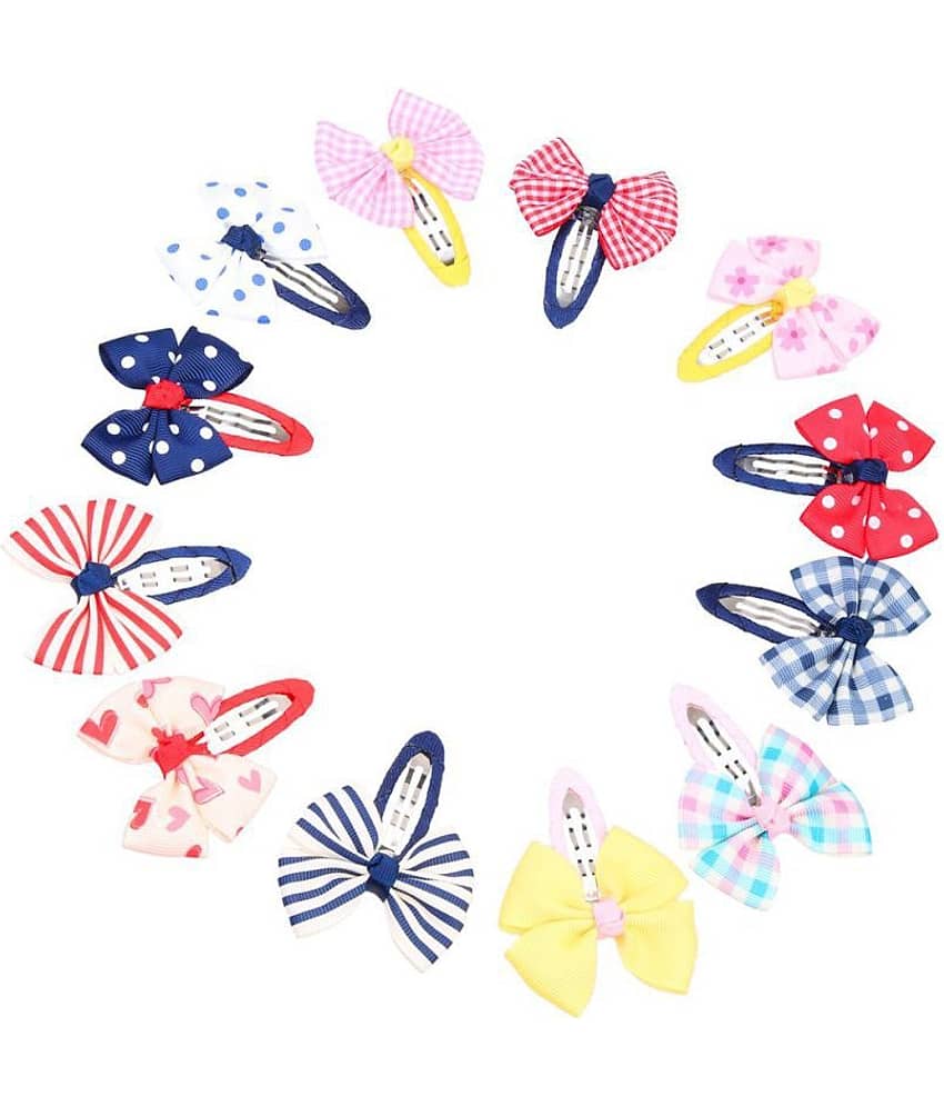 FOK Bowtie Snap Tic-Tac Hair Clips for Girls (12 Pieces) - Jewellery Sets | Buy online on ZillyBuy