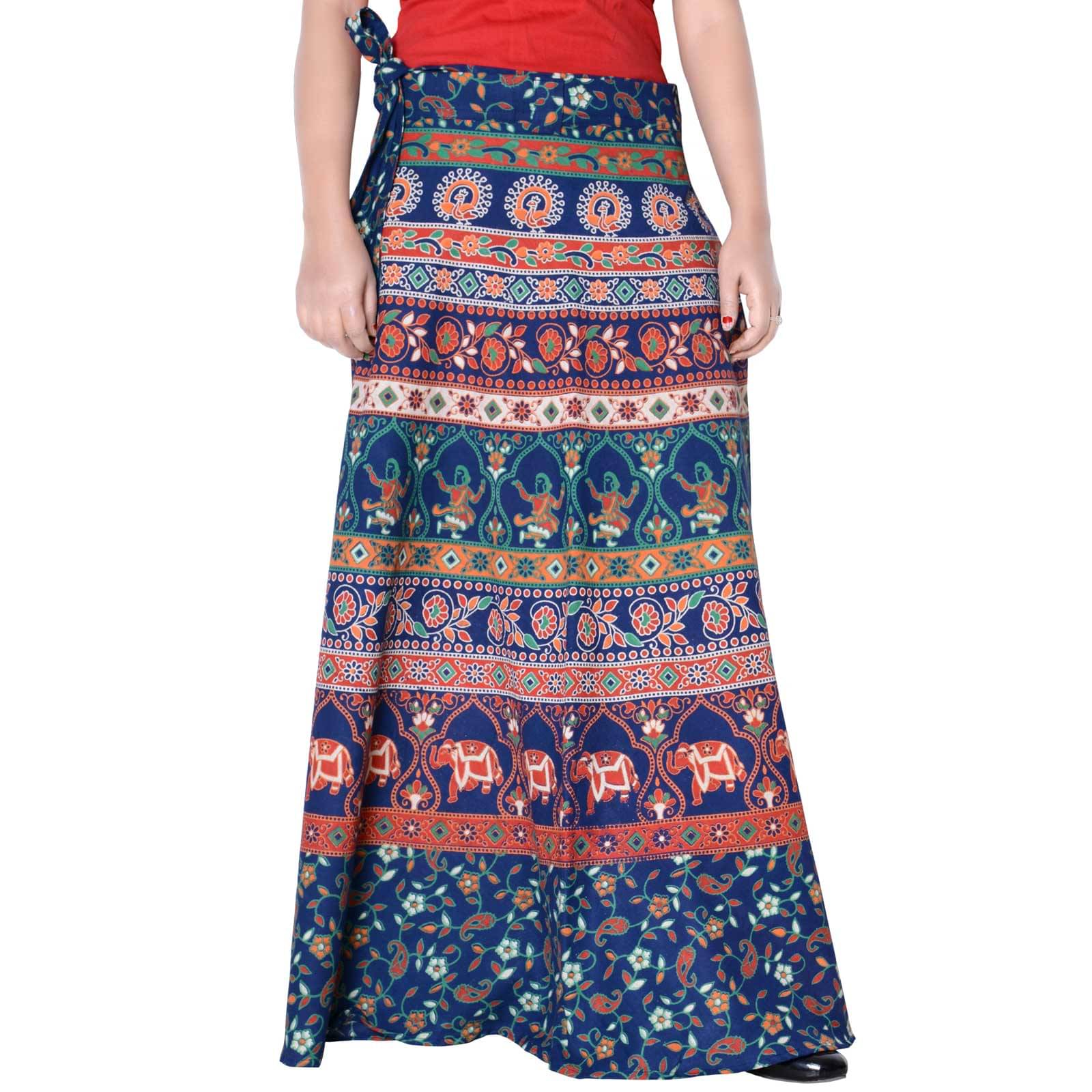 Sttoffa Cotton Wrap Skirt - Blue Sttoffa Cotton Wrap Skirt - Blue