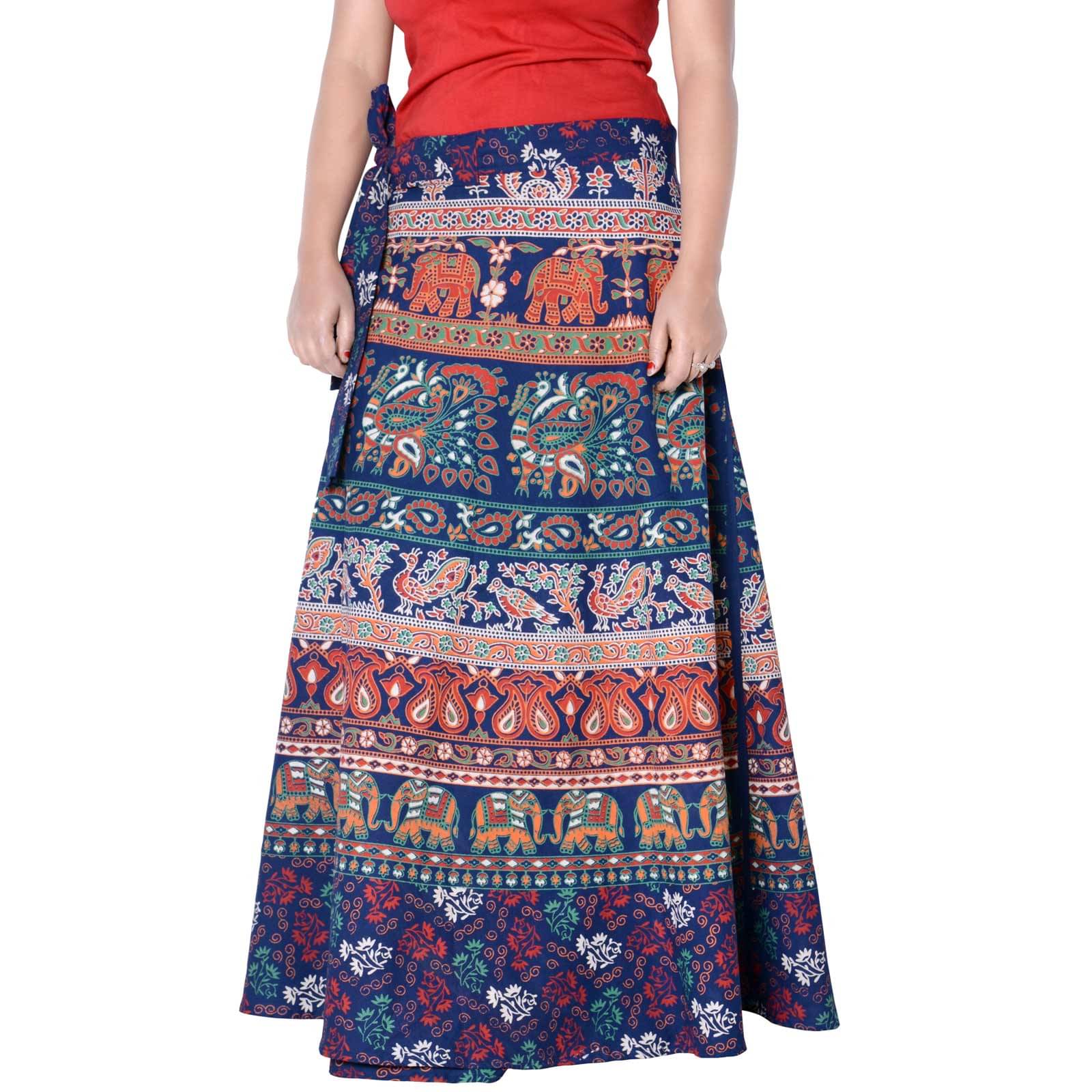 Sttoffa Cotton Wrap Skirt - Blue Sttoffa Cotton Wrap Skirt - Blue