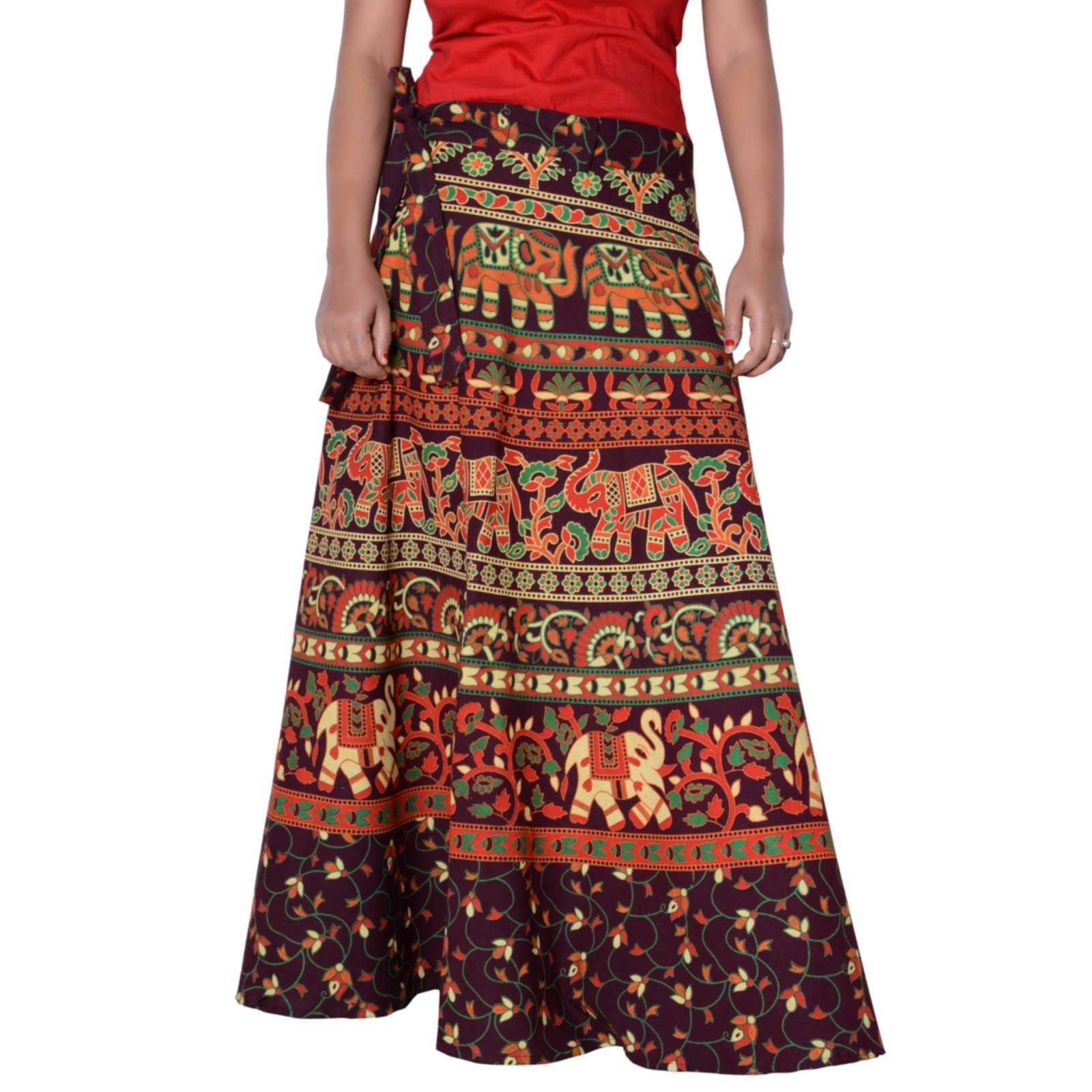     			Sttoffa Cotton Wrap Skirt - Brown