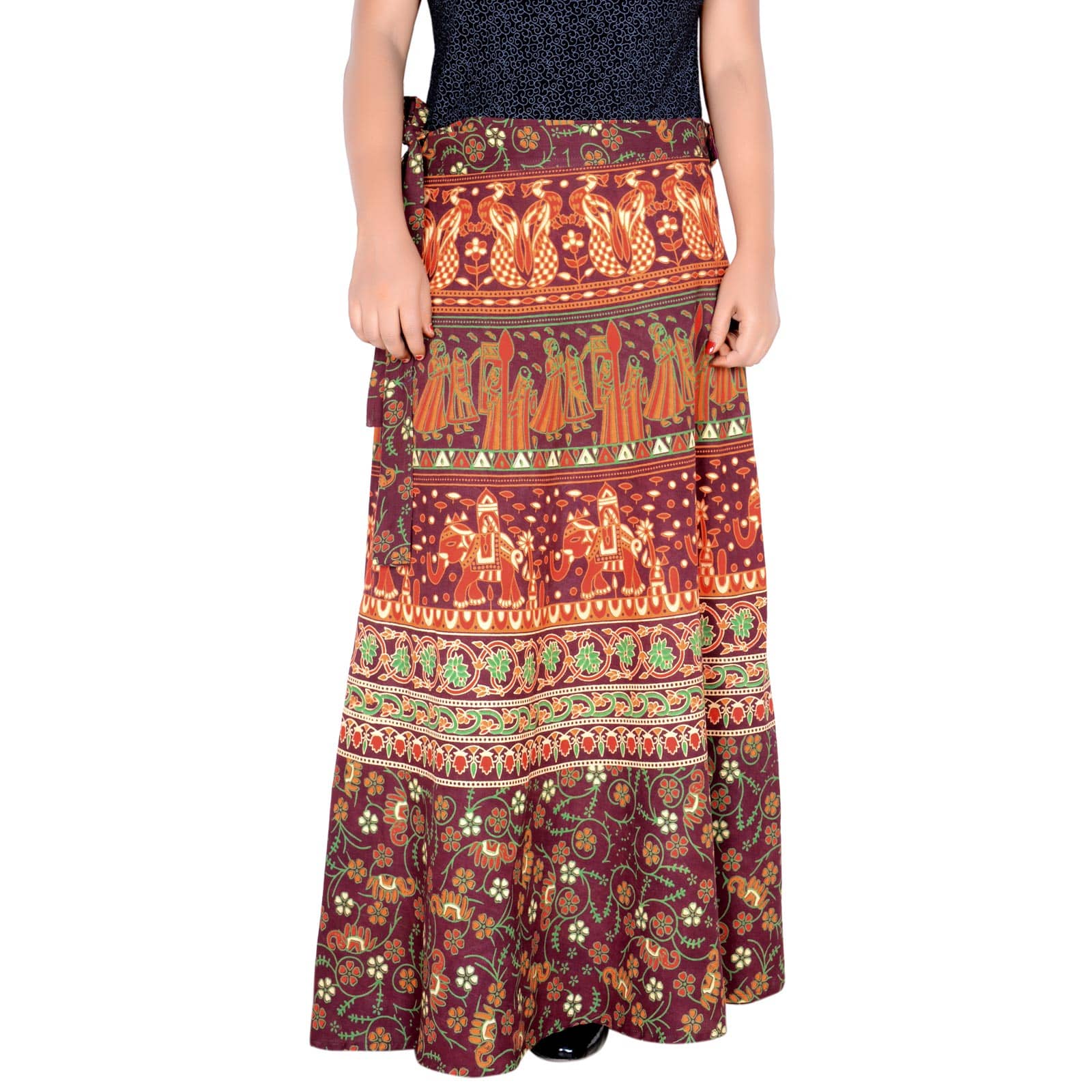 Sttoffa Cotton Wrap Skirt - Brown