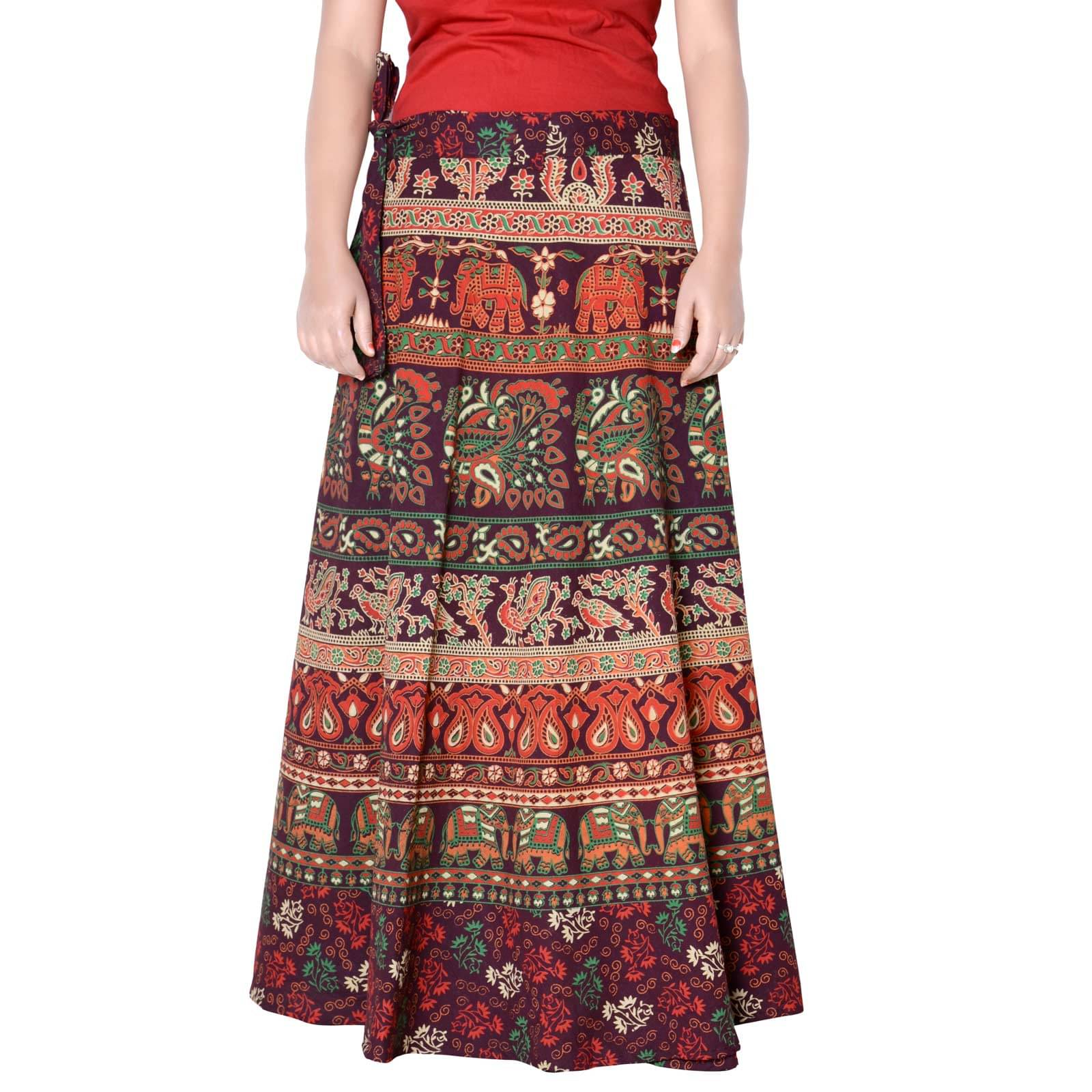     			Sttoffa Cotton Wrap Skirt - Brown