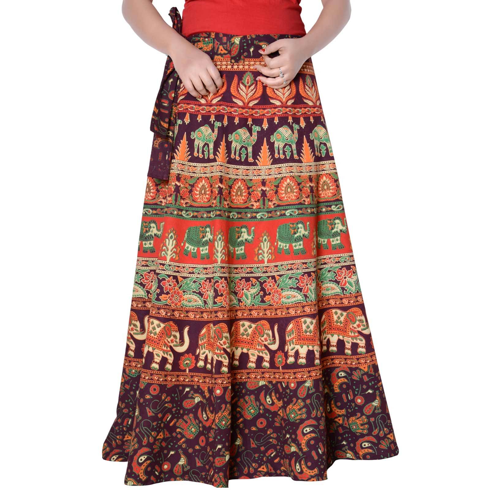     			Sttoffa Cotton Wrap Skirt - Brown