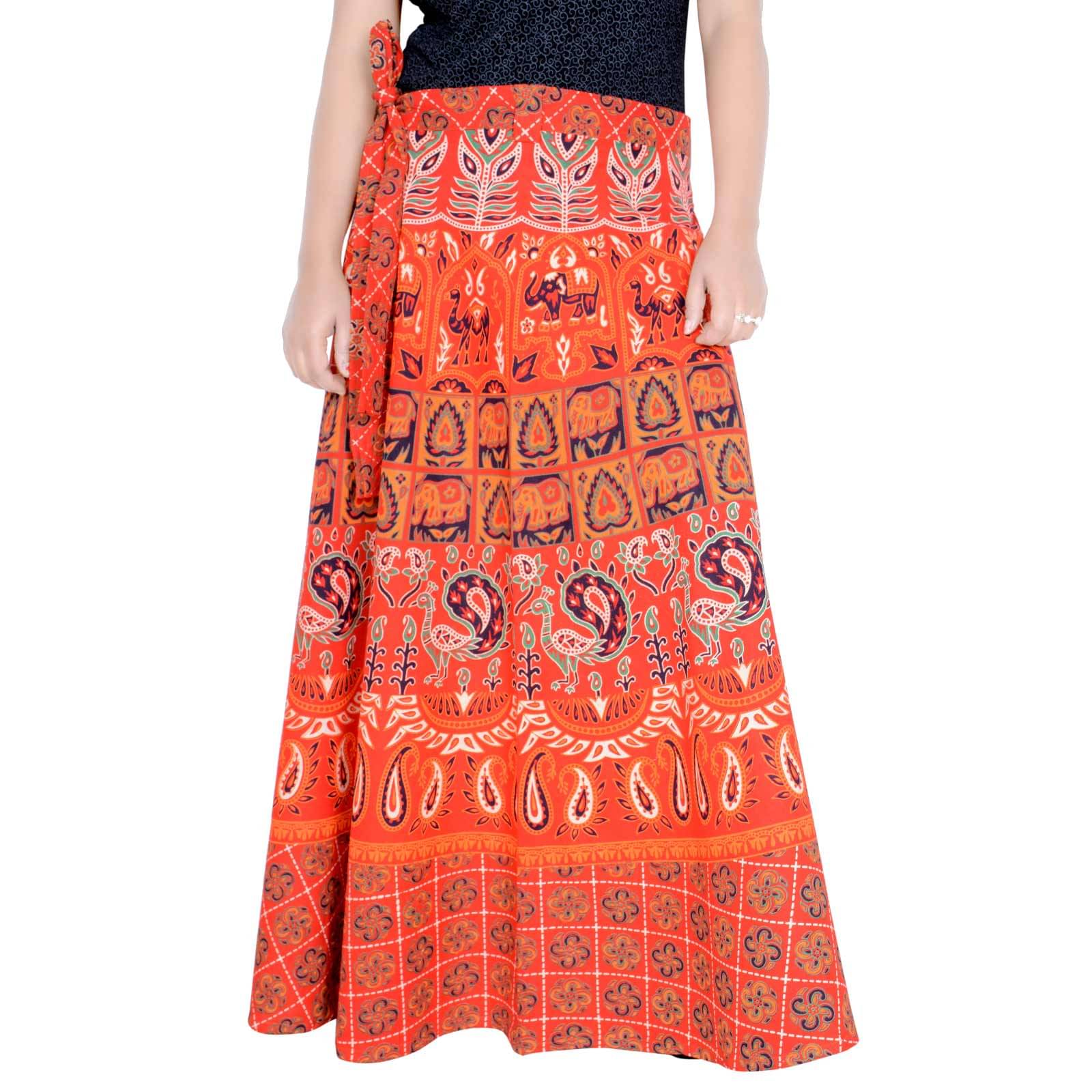 Sttoffa Cotton Wrap Skirt - Orange Sttoffa Cotton Wrap Skirt - Orange