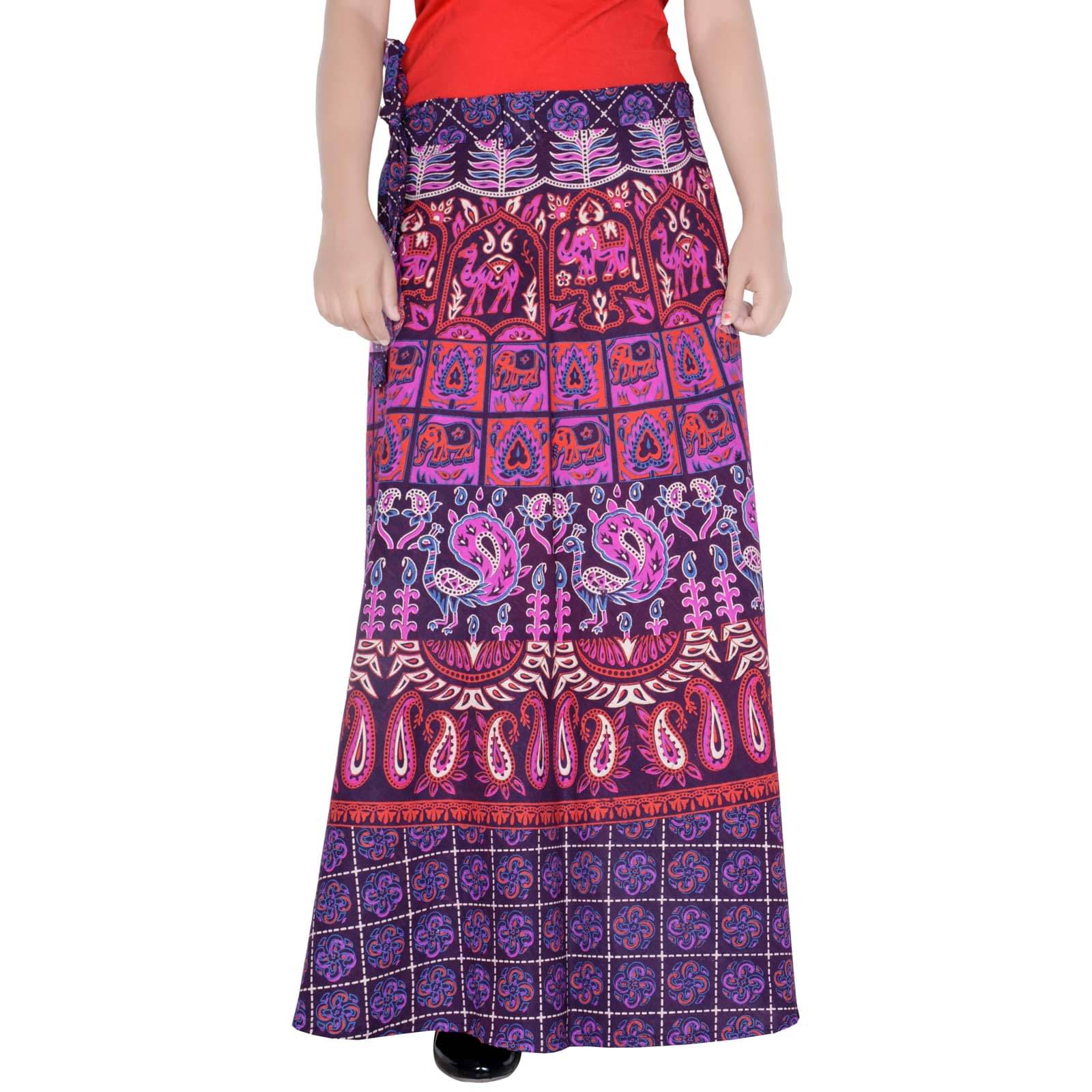 Sttoffa Cotton Wrap Skirt - Purple Sttoffa Cotton Wrap Skirt - Purple