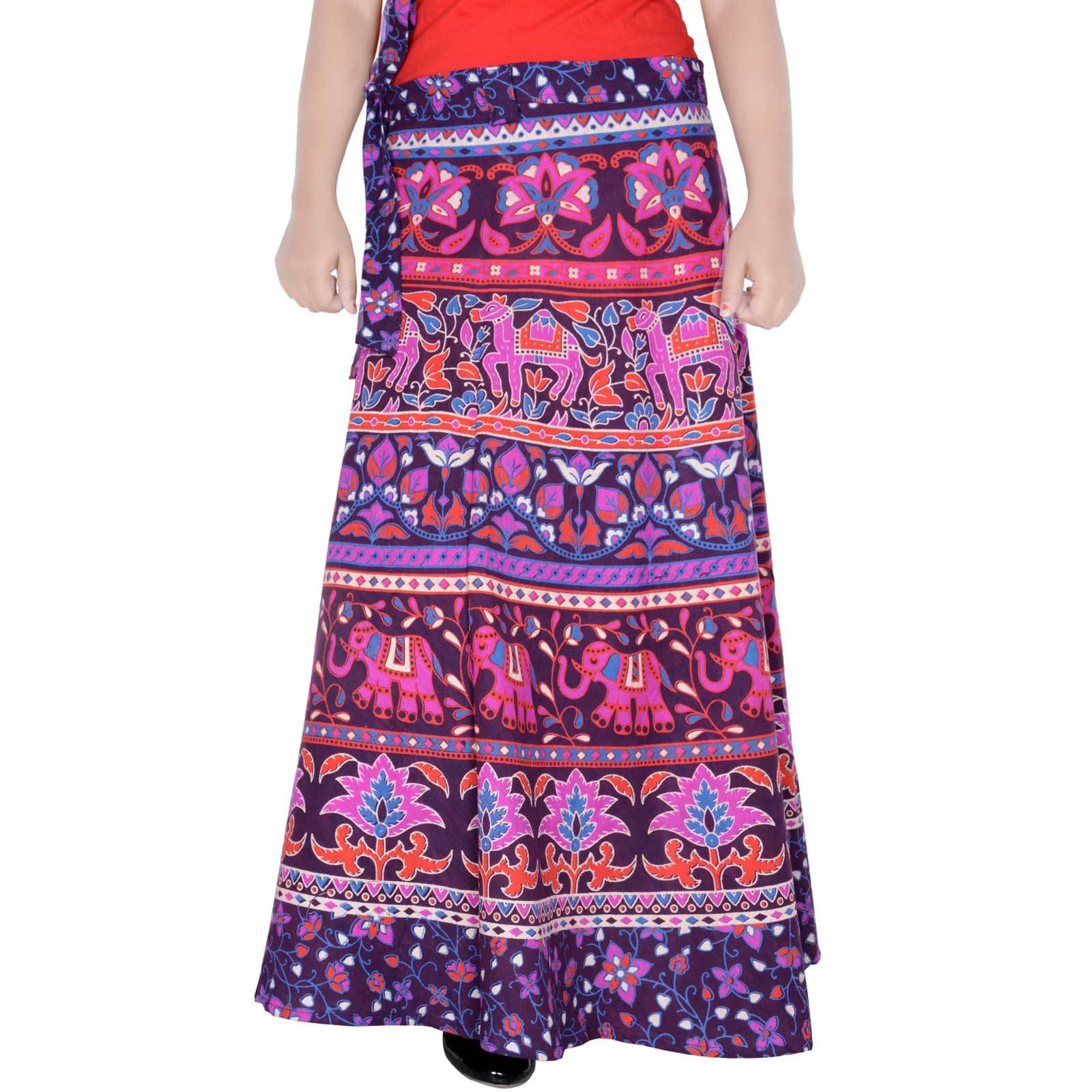 Sttoffa Cotton Wrap Skirt - Purple Sttoffa Cotton Wrap Skirt - Purple