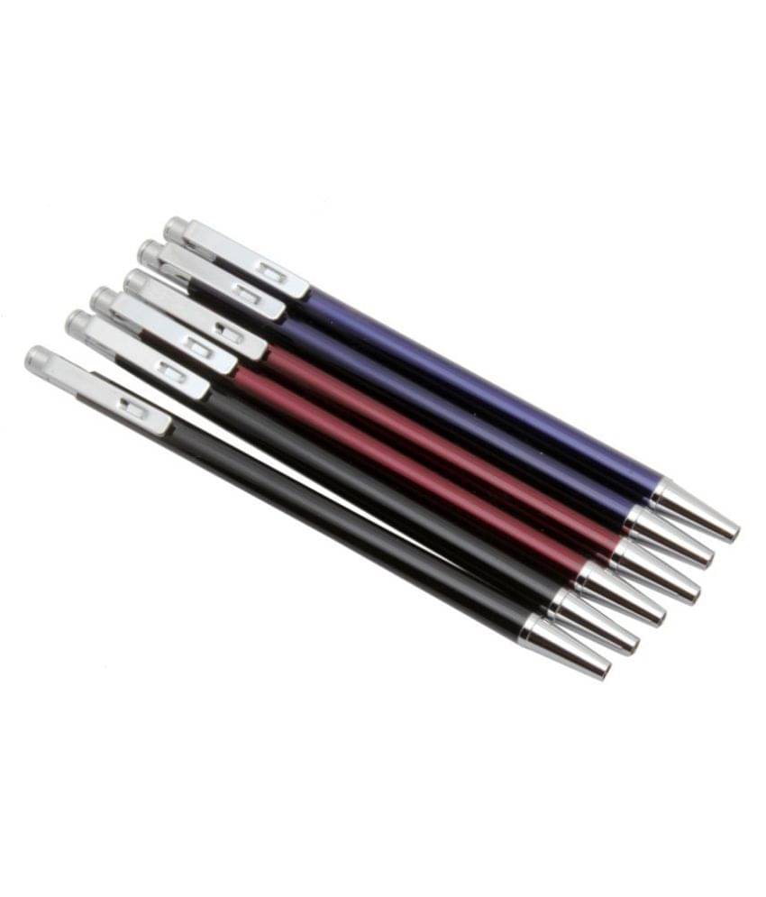 set of 6 - super mini size metal body ballpoint pen unique clip press mechanism set of 6 - super mini size metal body ballpoint pen unique clip press mechanism