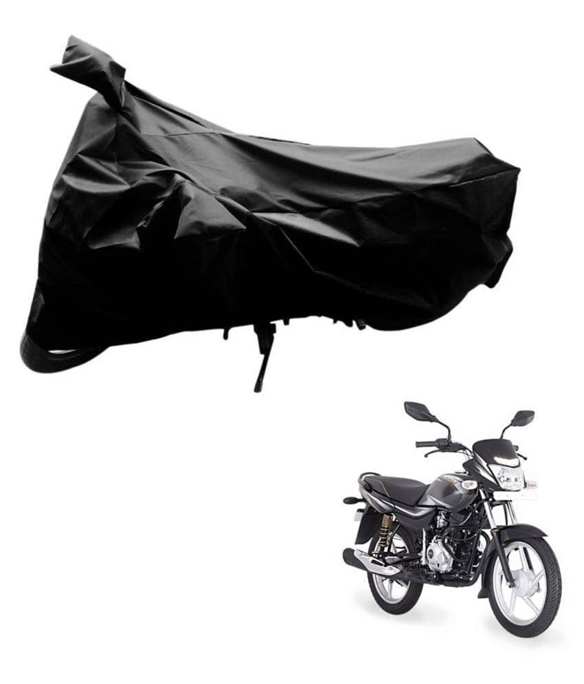     			AutoRetail Dust Proof Two Wheeler Polyster Cover for Bajaj Platina (Mirror Pocket, Black Color)