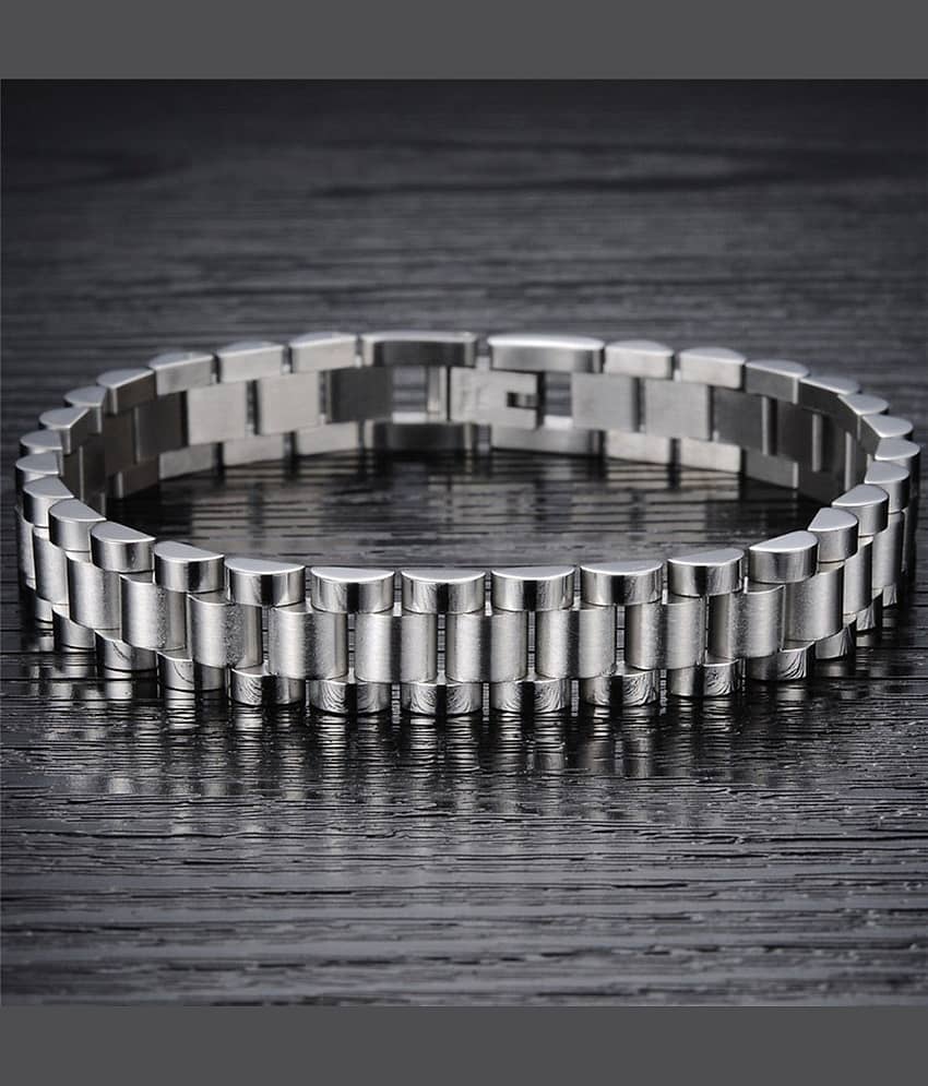 The Jewelbox Silver Stainless Steel Bracelets - Bangles & Bracelets | Buy online on ZillyBuy