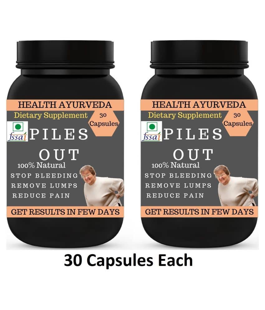 Health Ayurveda Piles Out | Ayurvedic Piles Cure Capsule 60 No.S Pack of 2