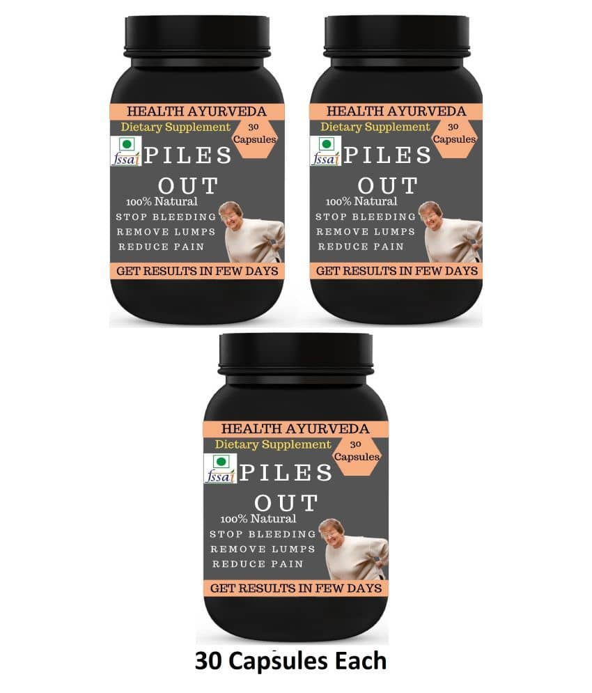 Health Ayurveda Piles Out | Ayurvedic Piles Cure Capsule 90 No.S Pack of 3