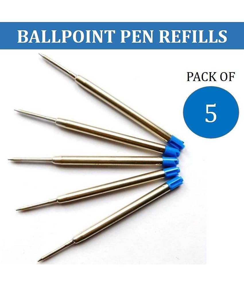 Swarnalekha® Metal Jotter Ballpoint Pen Refills 5 Pieces, BLUE, 10 cm Length, with Extra 1 Piece Pen (Pack of 5) - Stationery | Buy online on ZillyBuy