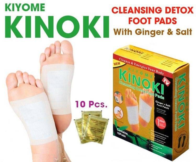     			Kinoki Cleansing Detox Foot Patches 10 Adhesive Pads Kit Natural Unwanted Toxins - Foot Protector (Free Size)