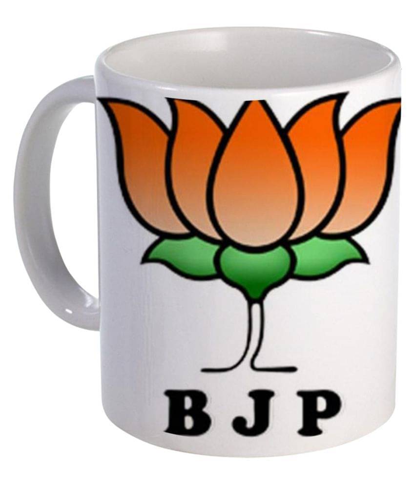     			COLOR YARD best BJP design Ceramic Coffee Mug 320 mL ( Pack of 1 )