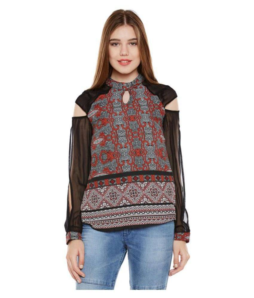     			Oxolloxo Women's Polyester Regular Top ( Black )
