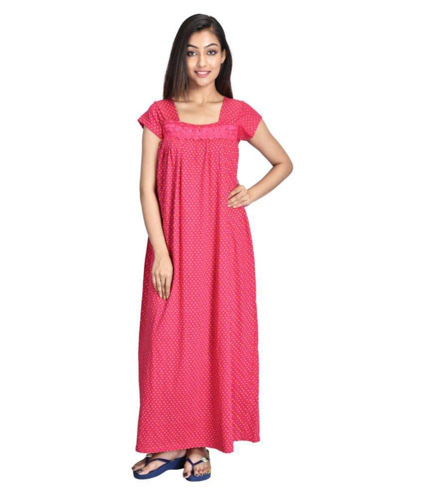     			Piyali's Creation Cotton Nighty & Night Gowns - Pink