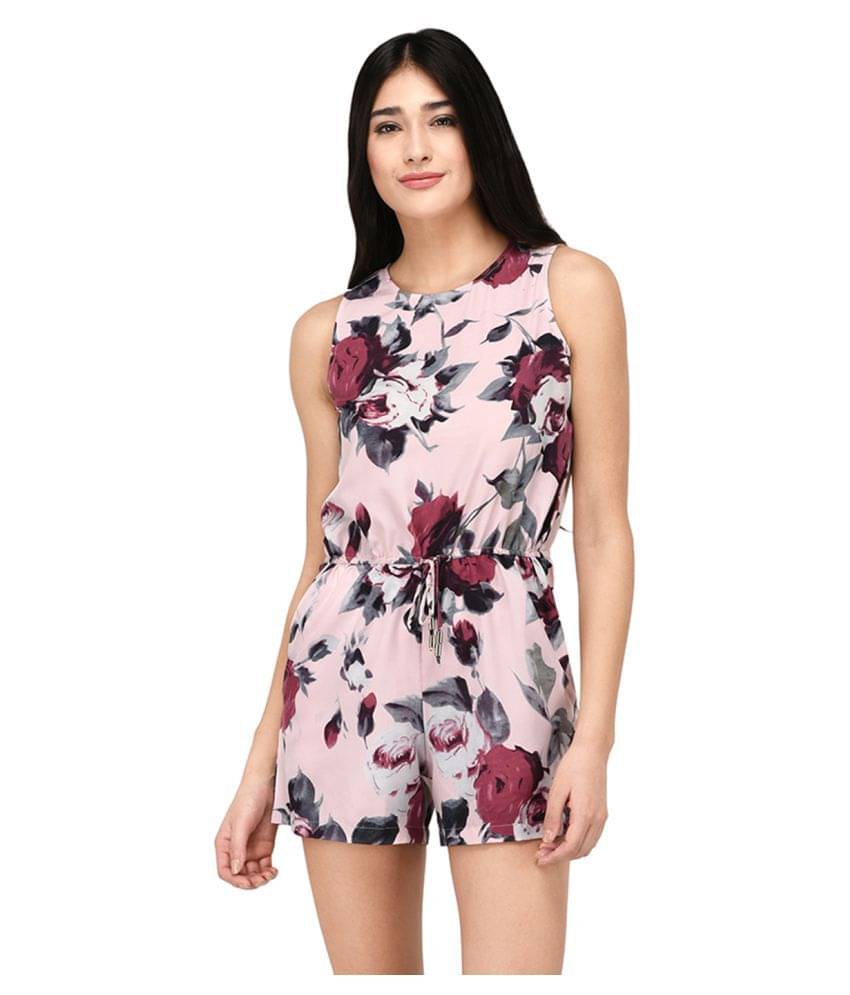 Purys Pink Polyester Jumpsuit Purys Pink Polyester Jumpsuit