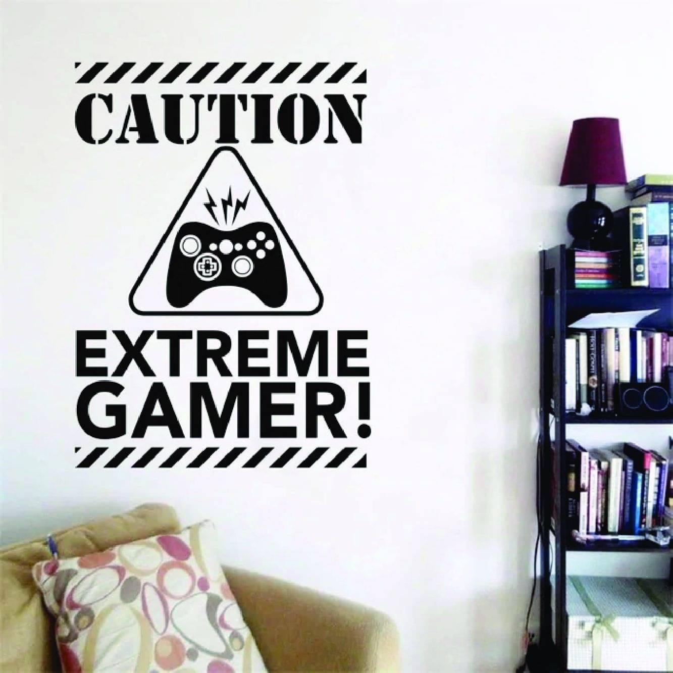     			Decor Villa CAUTION GAME Cartoon Characters  Sticker ( 43 x 58 cms )
