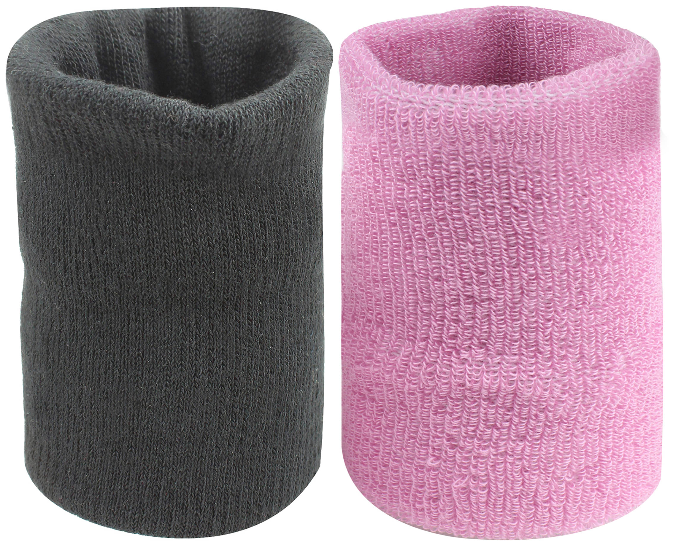     			Neska Moda Unisex Black And Pink Pack Of 2 Cotton Wrist Band
